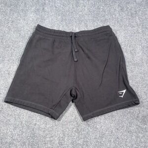 GYMSHARK Crest 7" Shorts in Black - Size Large Workout Lounge Athleisure